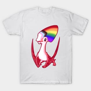 LGBTQ Pride Queer Cute Chibi Pterosaur Dinosaur cartoon drawing T-Shirt